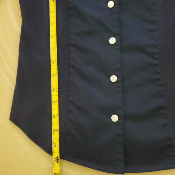 Hinson Wu Donna Long Sleeve Wing Collar Preppy Office Career Button Shirt XS - Picture 9 of 12